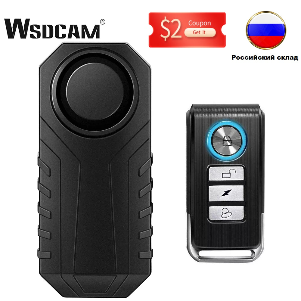 Wsdcam Bicycle Alarm Waterproof Remote Control Motorcycle Electric Car Security Anti Lost Remind Vibration Warning Alarm Sensor