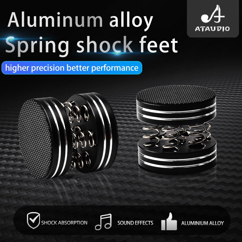 ATAUDIO 4PCS HiFi Audio Stand Feet Pad Speakers High Quality Aluminium Alloy Anti-shock Foot Stands for Amplifier Speaker CD