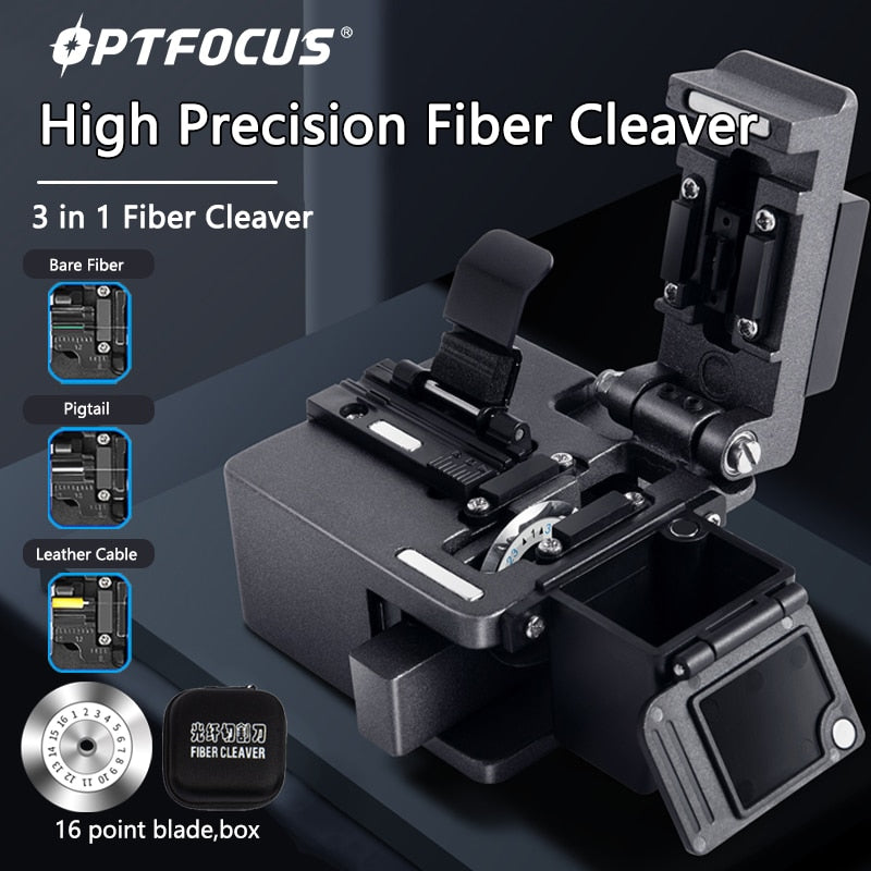 OPTFOCUS Free Shipping Fiber Cleaver 16 point Blade FTTH Fiber 0ptical Cutting Knife Tungsten Steel 48000 Cutting Times