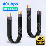 USB 4.0 Gen3 Thunderbolt 3 Data Cable PD 100W 5A Fast Charging USB C to Type C Cable 4K@60Hz Cable USB Tipo C 40Gbps Data Cabel