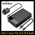 UnionSine 3.5'' HDD Case SATA to USB 3.1 Type C Adapter External Hard Drive Enclosure for 2.5" 3.5" SSD Disk HDD Case for PC
