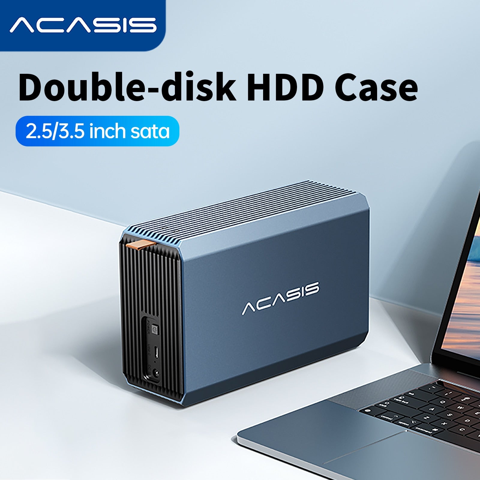 Acasis HDD Case 2.5/3.5 Inch Dual Bay External Hard Drive Enclosure Case HD Array SATA TO USB Hard Disk Array With RAID Function