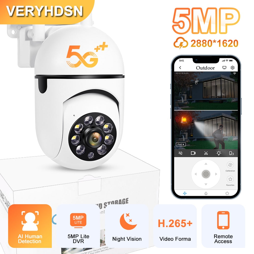 5G Outdoor Waterproof Cameras Wifi 2/3/5MP Surveillance Security Camera 4.0X Zoom External Wireless Monitor Track Night Vision