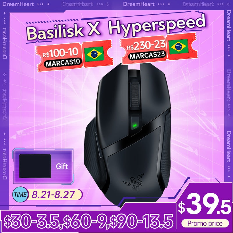 Razer Basilisk X Hyperspeed Gaming Mouse Wireless Bluetooth Mouses PC Gamer Optical Sensor For Laptop Computer For Pc Laptop