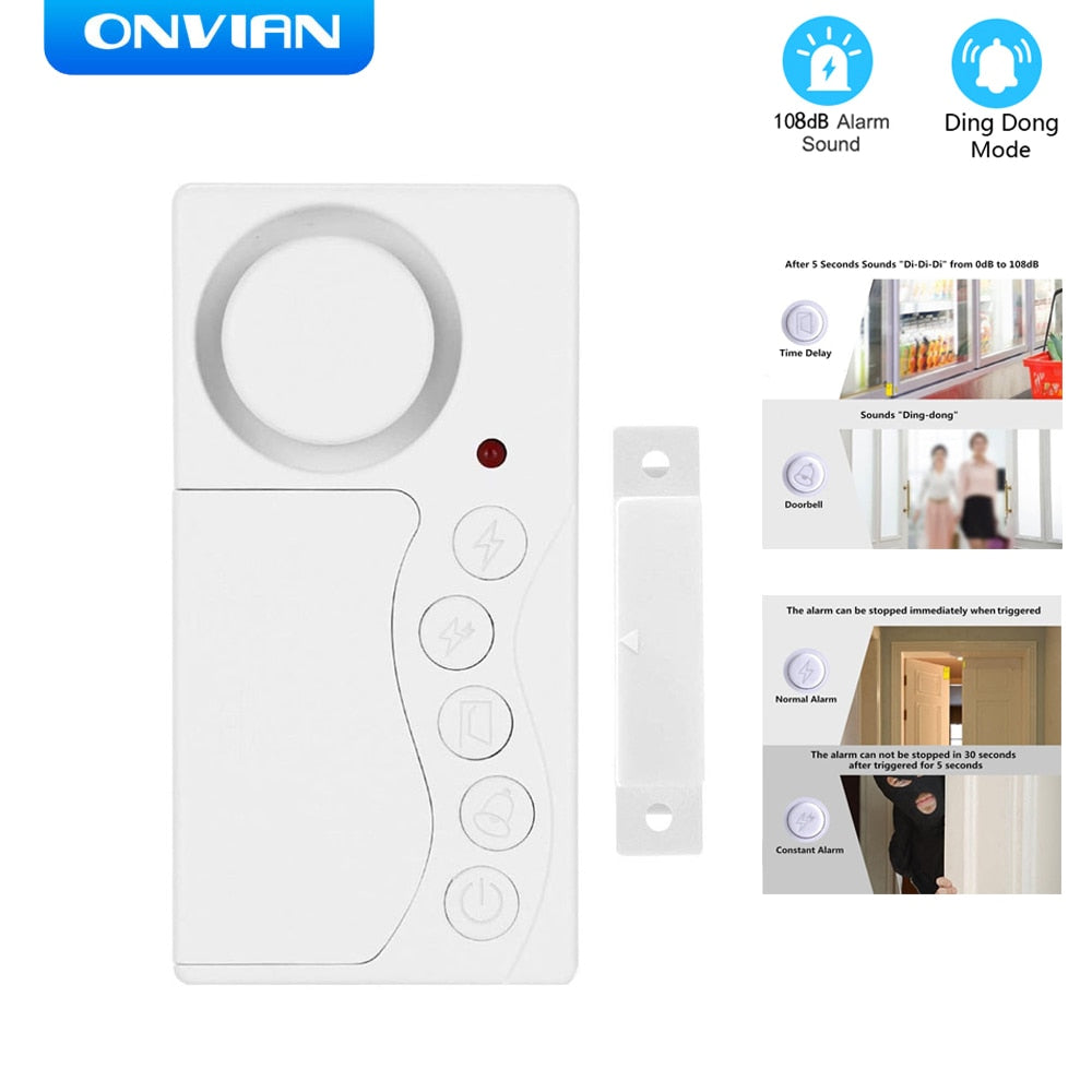 Onvian Door Opening Sensor Wireless Time Delay Door Alarm Door Sensor Door And Window Security Alarm Home Security Fast Delivery