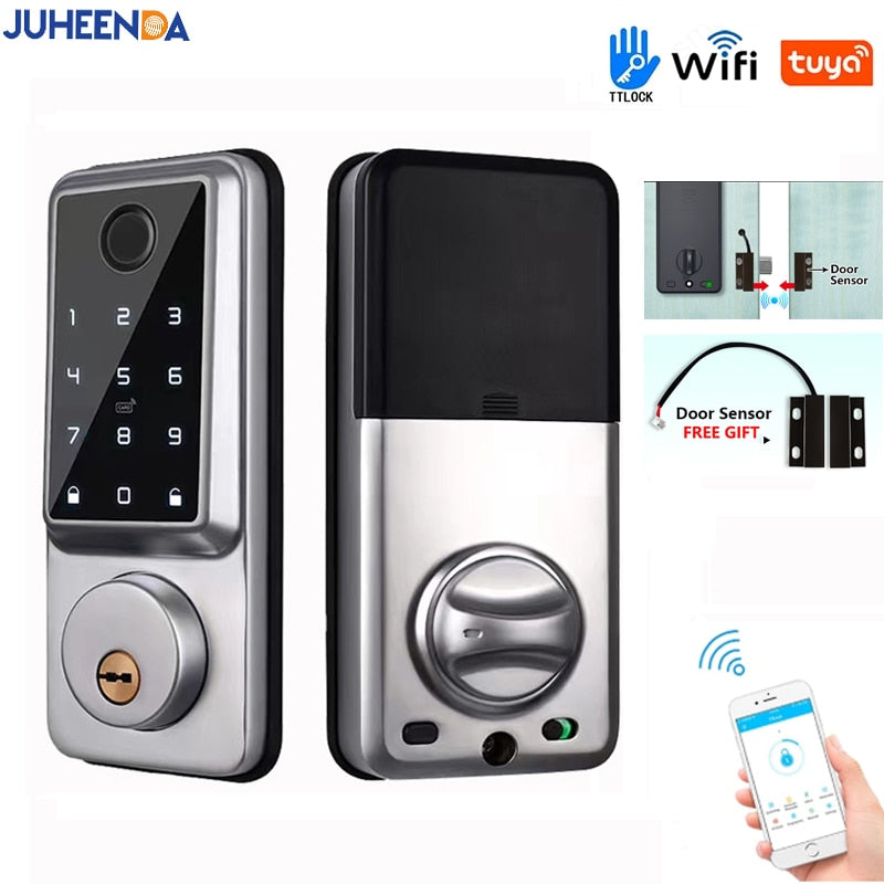 Smart Deadbolt Locks for Home  Alexa Wifi Bluetooth TTlock App Biometric Fingerprint Keyless Digital Keypad Entry Door Lock