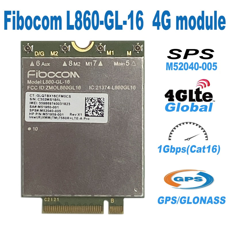 Fibocom L860-GL-16 LTE CAT16 module for 4G 5G module L860 GL 16 SPS : M52040-005 For 835  865 G9 x360 830 K445 K650 EliteBook860