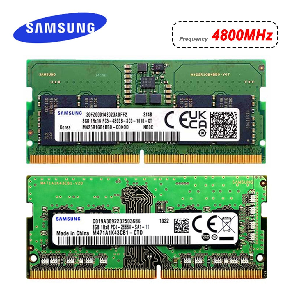 SAMSUNG RAM Memory DDR4 DDR3 32GB 16GB 8GB 4GB DDR5 4800Mhz 3200Mhz 2666Mhz SO DIMM 260pin RAM for Notebook Laptop PC Memoria