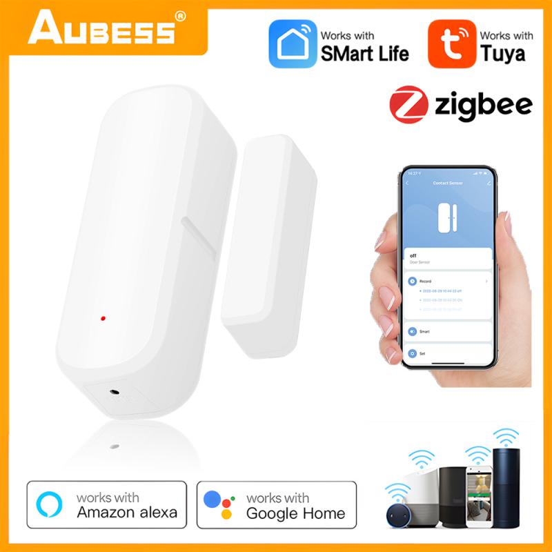 10PCS Aubess Tuya Zigbee Door Sensor Smart Automation Window Magnetic Detectors Security Protection Monitor Alexa Google Home