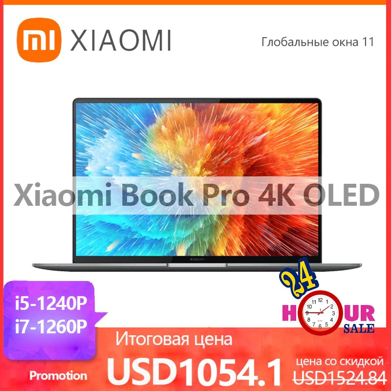 2022 Xiaomi Book Pro 14 16 Inch Laptop 4K OLED Touch Screen i5 1240P/i7 1260P CPU Xe/MX550/RTX2050 GPU 16GB RAM 512GB SSD Stock