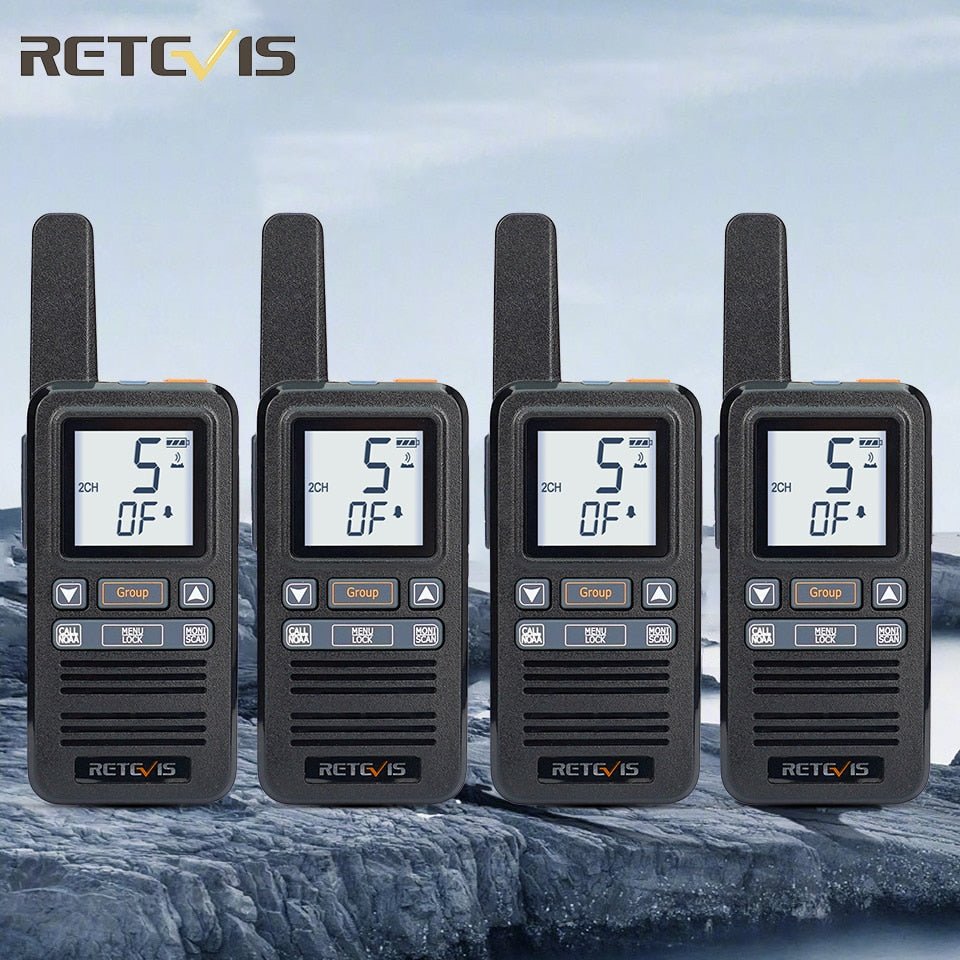 Walkie Talkie 4 pcs included Retevis RB667 Group Call Portable Type-C Recharge Radio Station1.44Inch LCD Display Walkie-talkie