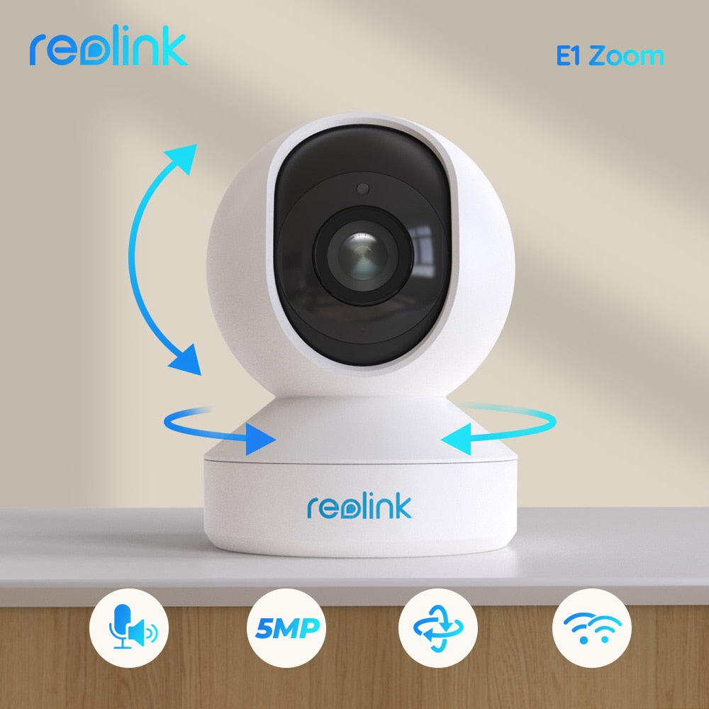 Reolink E1 Series 5MP WiFi IP Camera 2.4G/5G Wireless Indoor Baby Monitor PT Zoom Security Cam 2-way Audio Surveillance Cameras