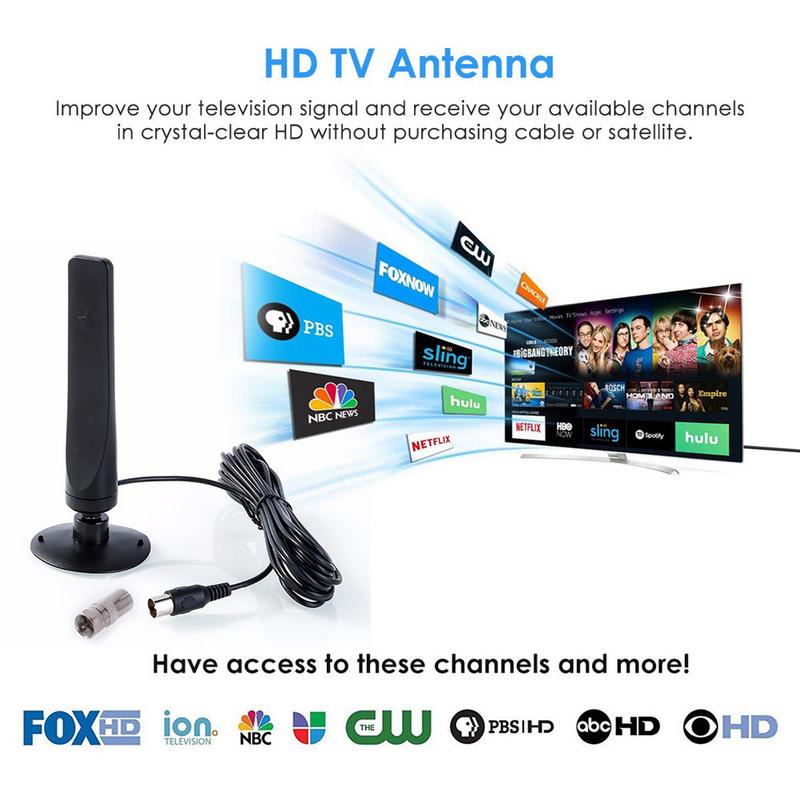 1080P Indoor Digital TV Antenna Signal Receiver Amplifier TV Antenna HDTV Mini DVB-T2 Antenna 3.0M Easy To Install