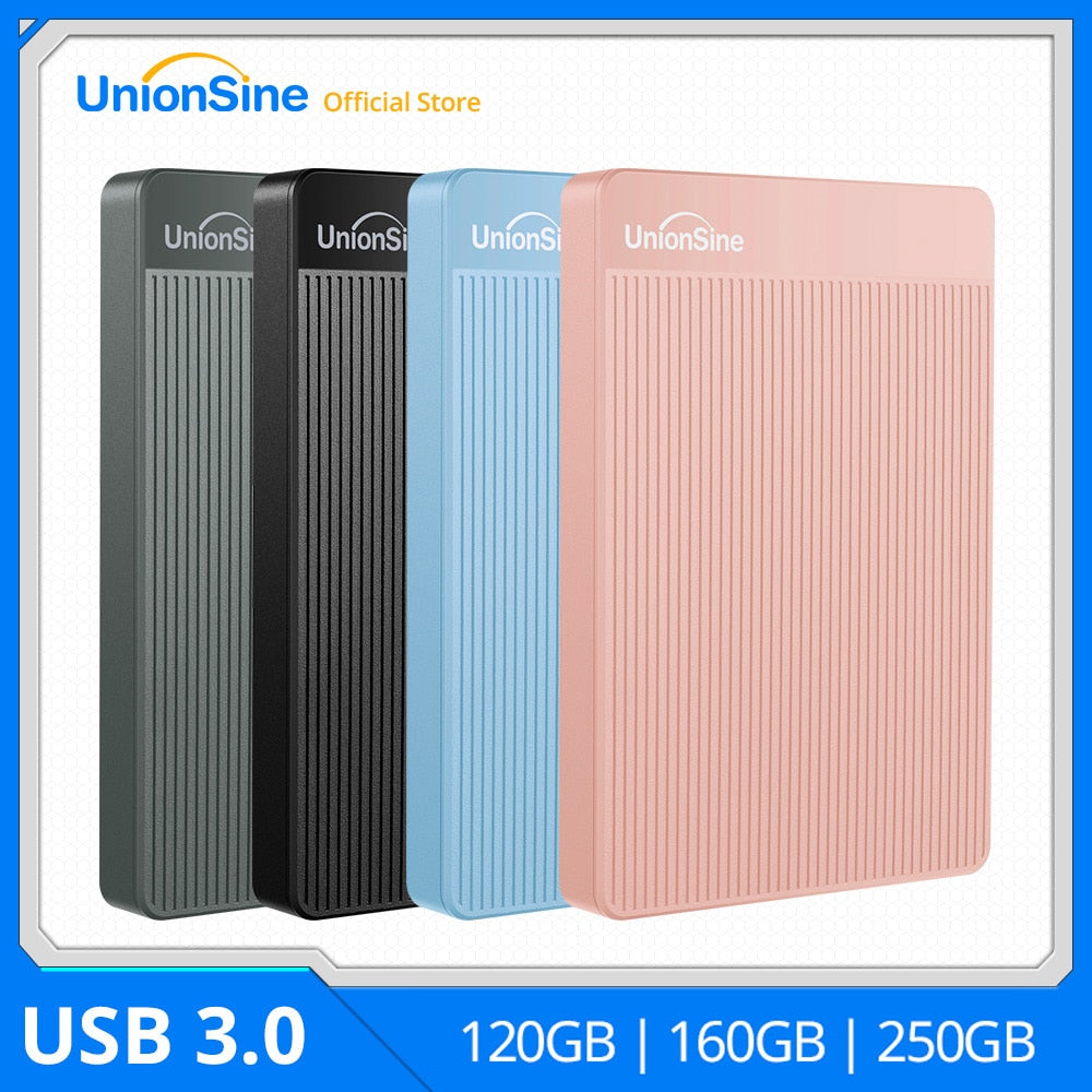 UnionSine HDD 2.5" Portable External Hard Drive 120gb/160gb/250gb USB 3.0 Storage Compatible for PC, Mac, Desktop,MacBook