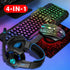 4 In1 Gaming Keyboard Mouse LED Breathing Backlight Ergonomics Pro Combos USB Wired Full Key Professional Mouse Keyboard Teclado