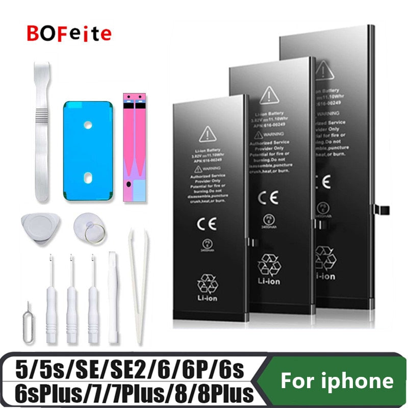 BoFeite Battery for iphone 5 5S 5G 6 6S 6plus 7 8plus High Quality Replacement Batterie for Apple Mobile Phone Battery