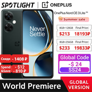 [World Premiere] OnePlus Nord CE 3 Lite 5G Global Version 128GB 256GB Snapdragon 695 108MP 67W SUPERVOOC 6.72''120Hz