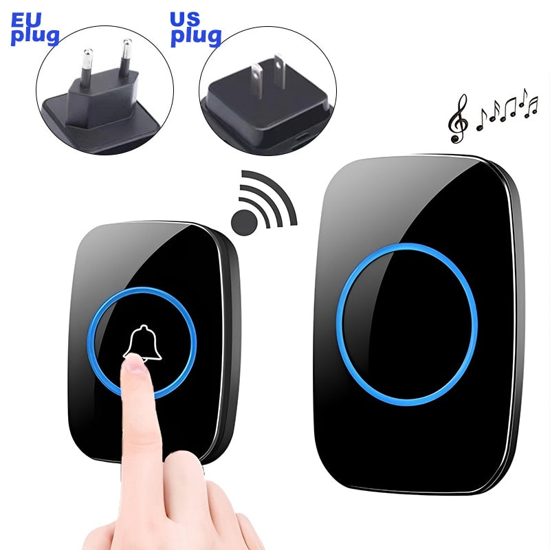 Wireless Doorbell 433 frequency Welcome Doorbell Intelligent Waterproof 300M Remote Smart Doorbell Chime EU plug