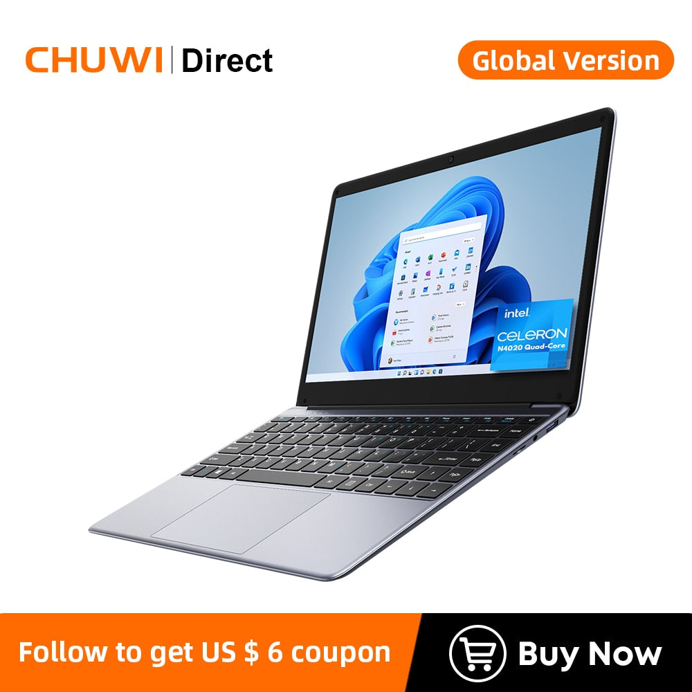 CHUWI HeroBook Pro 14.1 inch Laptop 8GB RAM 256GB SSD Intel Celeron N4020 Computer UHD Graphics 600 Windows 11 NotebooK