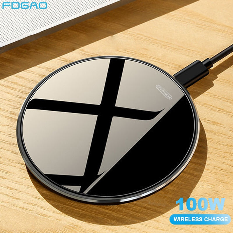 FDGAO Wireless Charger Pad 100W Fast Charging for Samsung S22 S21 Note 20 iPhone 14 13 12 11 XR XS X 8 Airpods Pro Quick Charge