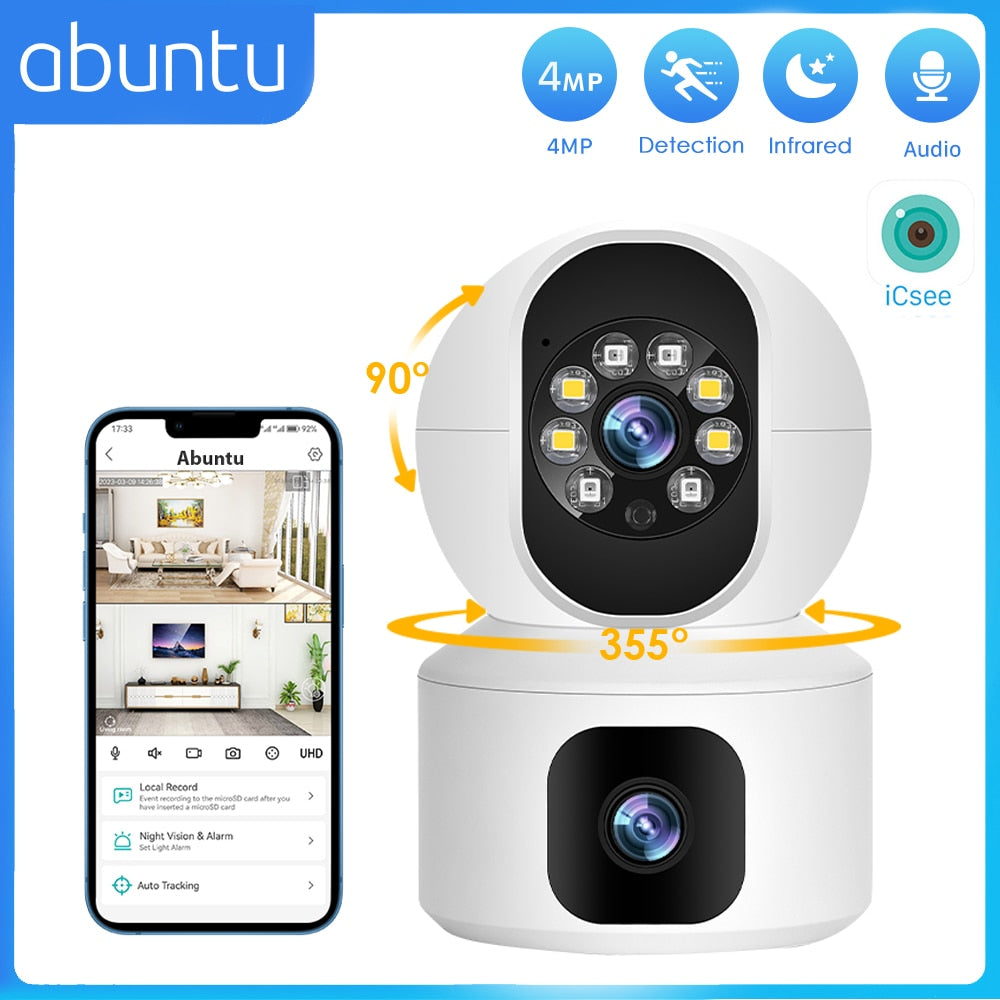 4MP 2K WIFI Camera Home Security Indoor Surveillance Camera Baby Pet Monitor Auto Tracking Dome Wireless PTZ IP Camera P2P ICsee