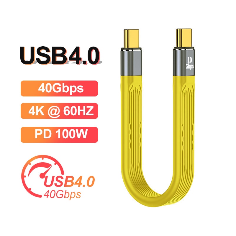 USB 4.0 Gen3 40Gbps Thunderbolt 3 Data Cable PD 100W 5A Fast Charging USB C to Type C Cable 4K@60Hz Cable USB Type C Data Cabel