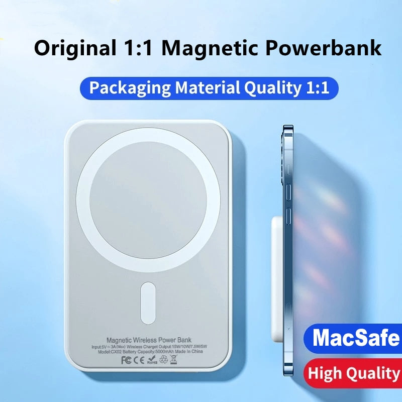 Macsafe Power Bank Portable External Auxiliary Battery Slim Magnetic Powerbank Wireless Charger For iphone12 13 14 Pro Max Mini