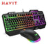 HAVIT KB558 Wired Gaming Keyboard Mouse Kit RGB Backlight 104 Keys with Wrist Rest US UK German Layout Keyboard For PC Laptop