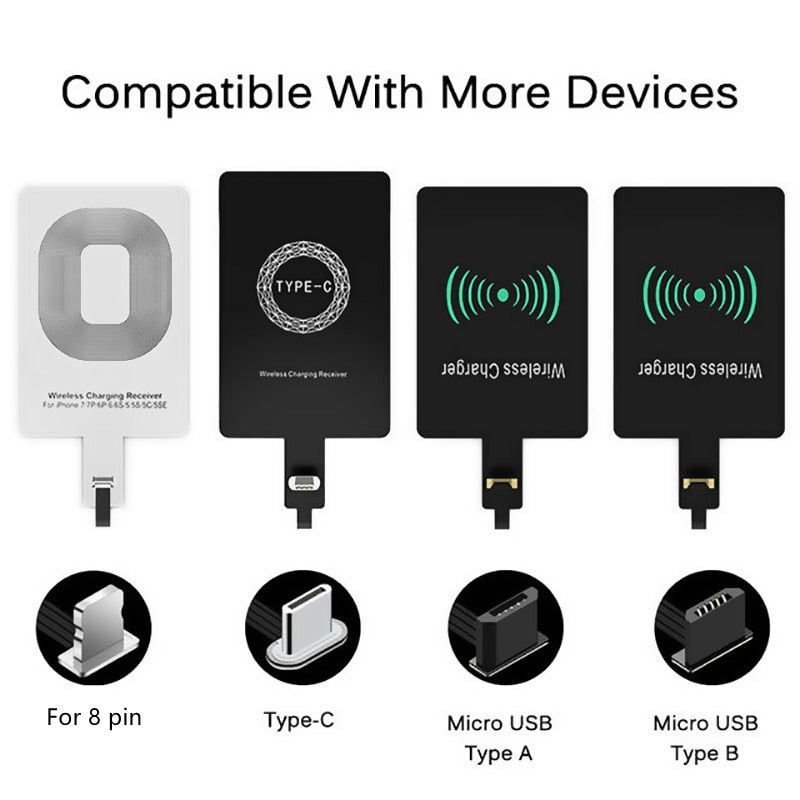 Wireless Charger Receiver Support Type C MicroUSB Fast Wireless Charging Adapter For iPhone5-7 Android phone Wireless Charge