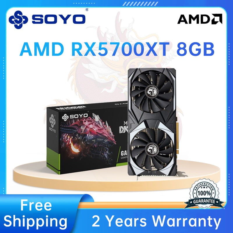 SOYO new AMD Radeon RX5700XT8GB7nm gaming graphics card GPU GDDR6 256BIT14Gbps gaming computer graphics support AMD desktop