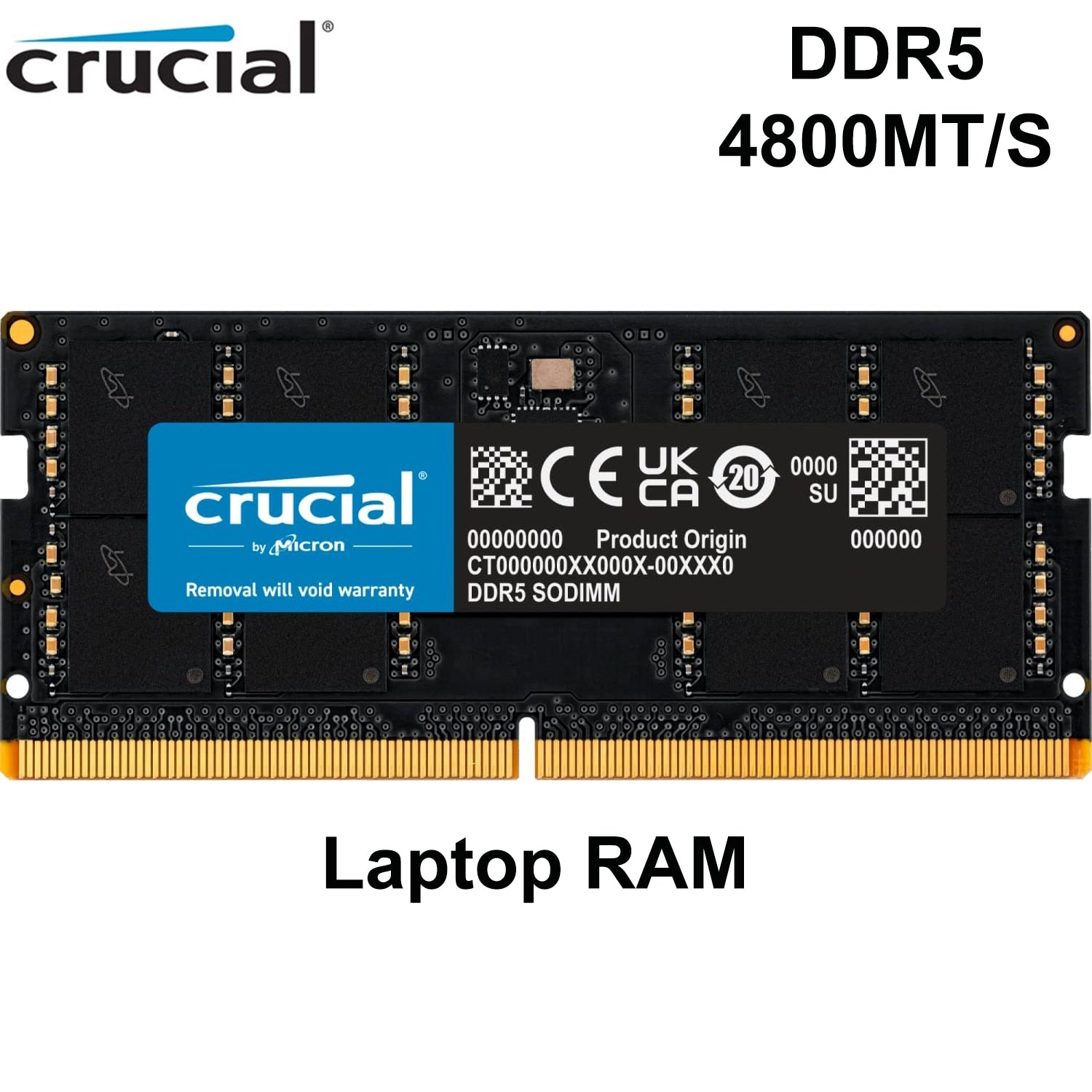 Crucial RAM DDR5 4800MHz 5200MHz 5600MHz 16GB 32GB CL40 Laptop Memory Original 8G 16G 32G SODIMM 4800M 5200M 5600M