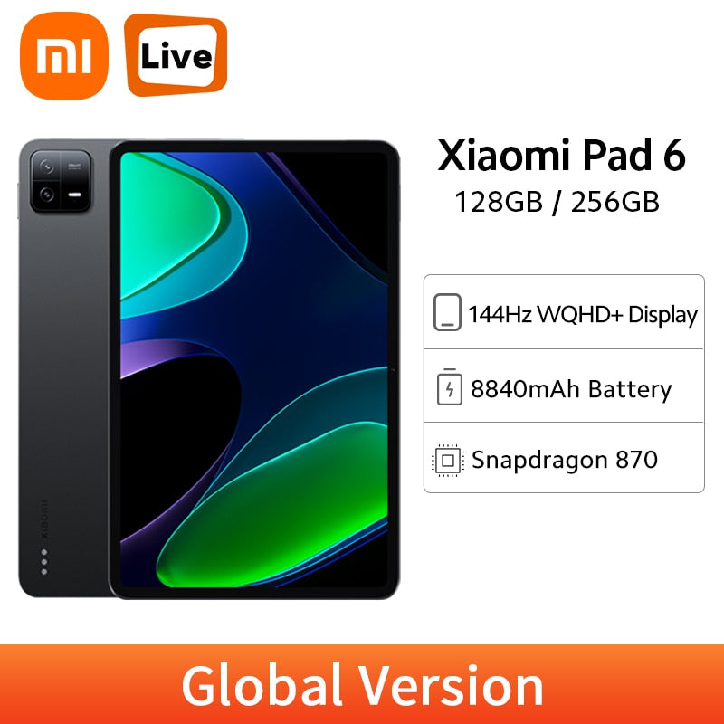 Xiaomi Mi Pad 6 Global Version 128GB/256GB 11 inch 144Hz Display 8840mAh Battery 33W Fast Charge Dolby Vision Tablet 6 VS Pad 5