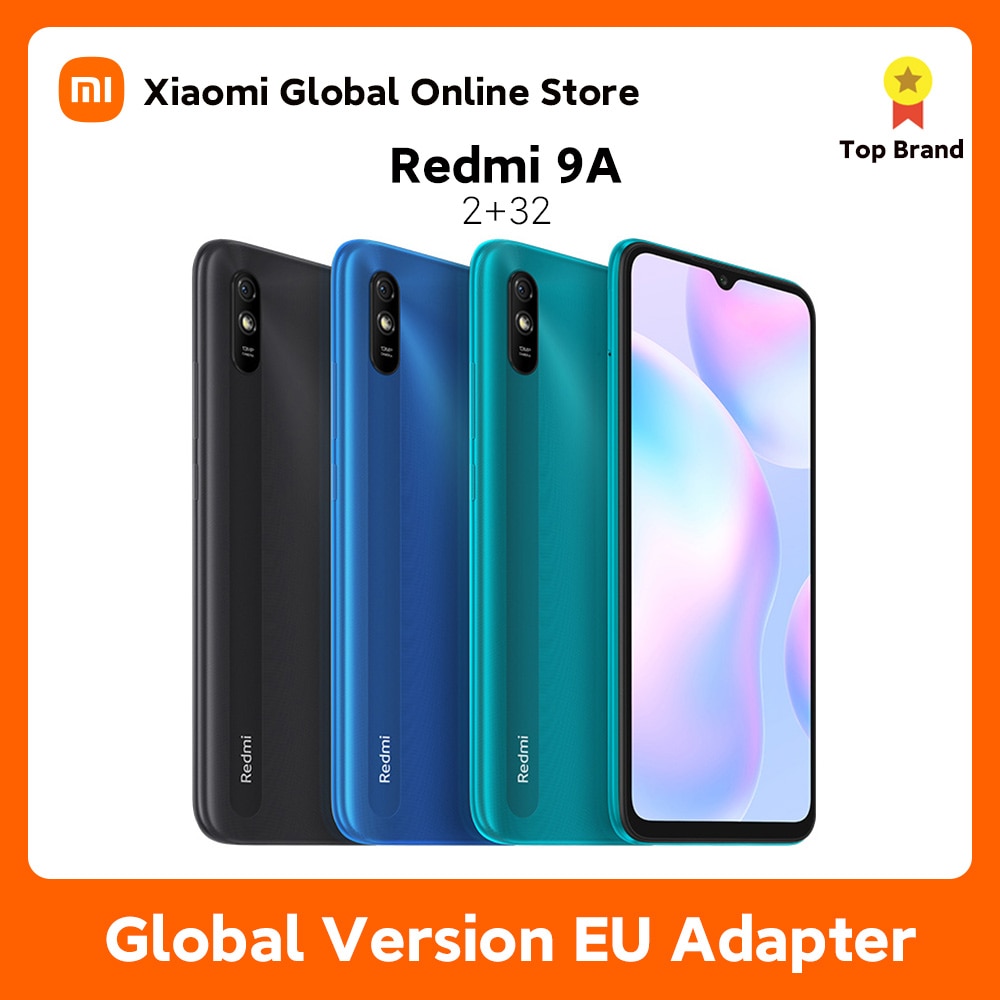Redmi 9A Global Version 2GB+32GB Xiaomi SmartPhone MTK Helio G25 Octa Core 13MP AI Camera 6.53" HD+ Display  5000mAh