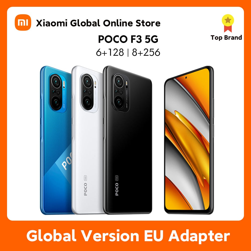 Global Version POCO F3 5G Xiaomi 6GB 128GB/8GB 256GB Snapdragon 870 Octa Core 6.67"120Hz E4 AMOLED Display Bluetooth