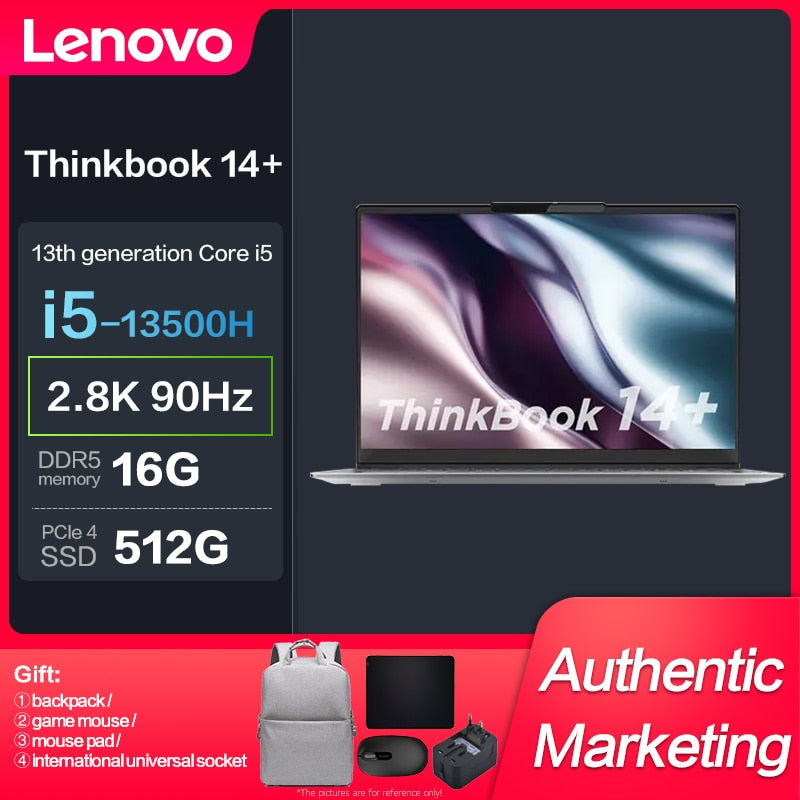 New Lenovo ThinkBook 14+ 2023 Intel I5-13500H /I7 13700H RTX3050-4GB 2.8K 90Hz 14inch Slim Notebook
