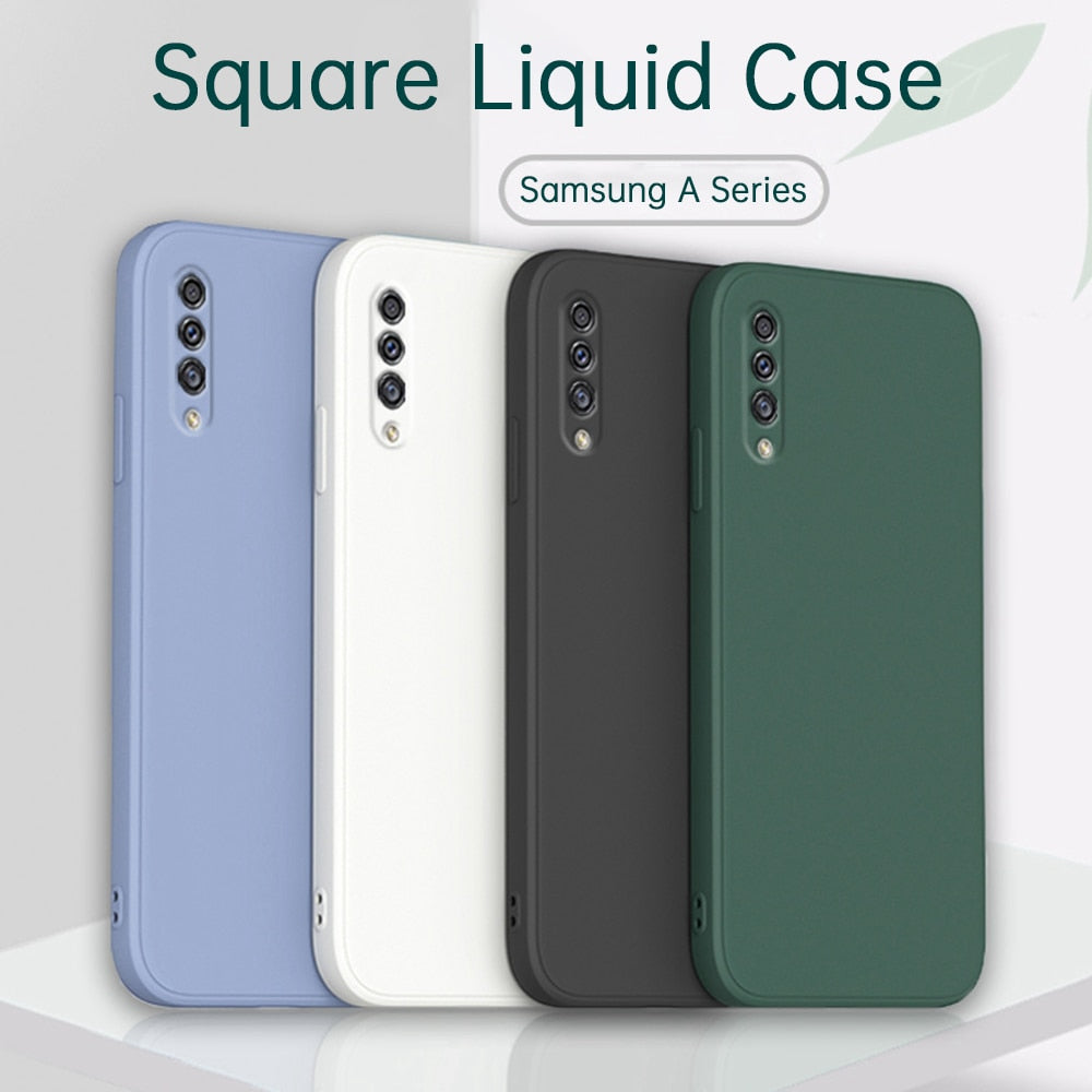 Camera Protect Soft Phone Case for Samsung Galaxy A30S A50 A50S A70 Original Liquid Silicone Couples Cover A 30 50 70 S E