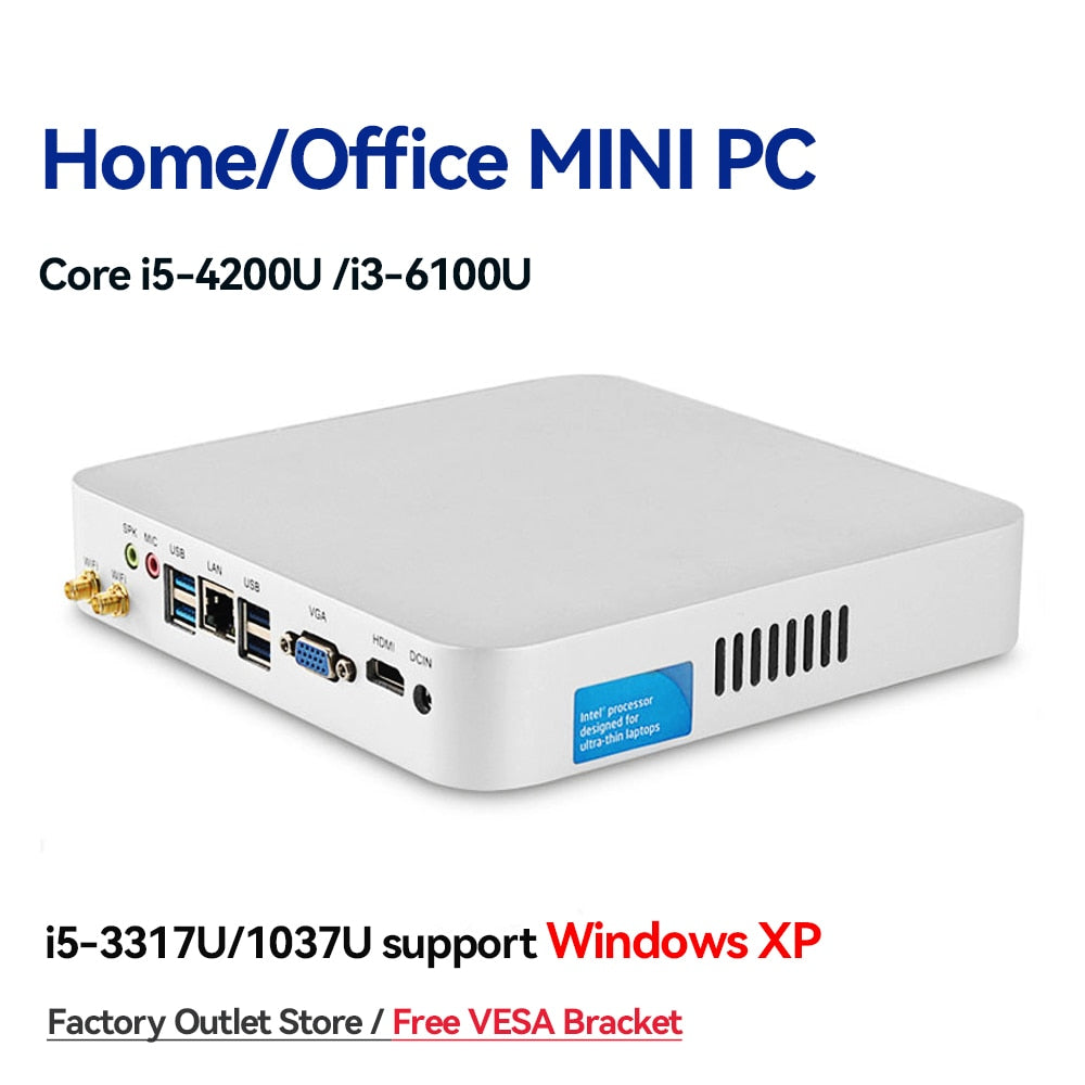 Mini PC HTPC Core i5 3317U 4200U Windows 10 Cooler Fan 8G RAM DDR3L Gaming Mini Computer HDMI Wifi Office Home Desktop minipc
