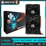 SOYO AMD Radeon RX5500XT 8GB Graphics Card Gaming GPU GDDR6 Memory 128Bit PCI Express 4.0 ×8 for Desktop Computer Video Card