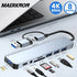 USB C Docking Station USB C Hub Multiple Monitor Adapter with 4K HDMI Monitor Adapter PD SD TF Video Card For Macbook Lenovo etc