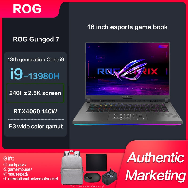 Asus ROG Strix SCAR G614 E-sport Gaming Laptop i9-13980HX RTX4060/RTX4070 2.5K 240Hz 16Inch  Computer Notebook Liquid Metal Cool