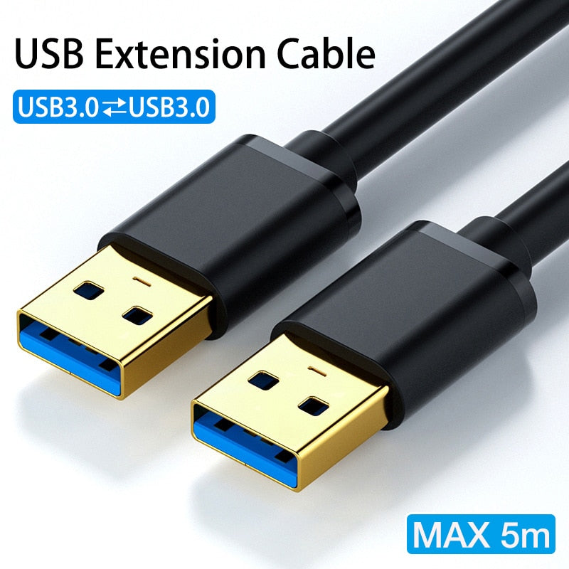 5m-0.5m USB to USB Extension Cable USB A Male to Male USB 3.0 2.0 Extender For Radiator Hard Disk TV Box USB Cable Extension