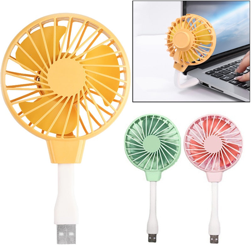 Summer Portable Mini USB Fan Flexible Cooling Fan For Laptop Power Bank USB Plug-in Fan Cooler Summer Gadget Mute Personal Fan