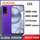 Oukitel C21 Phone Smartphone 4GB RAM 64GB ROM 6.39"HD+4000mAh Android 11 Mobile Phone MT6762D 16MP Camera 4G Cell Phone