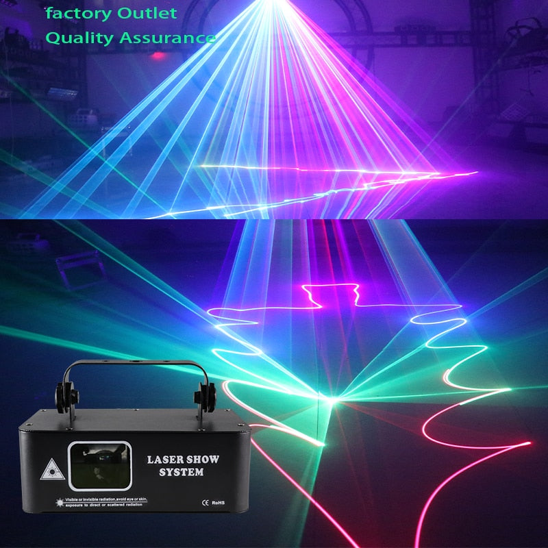 Christmas Lights RGB Laser Scanner Laser Projector DJ Disco Stage Lights 500MW Voice +DMX Control Mode Wedding  Bar Club Applica